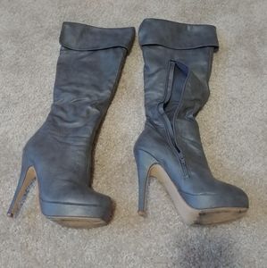 Hugh-01 Fahrenheit Stiletto Heel Boots US 5.5 Grey